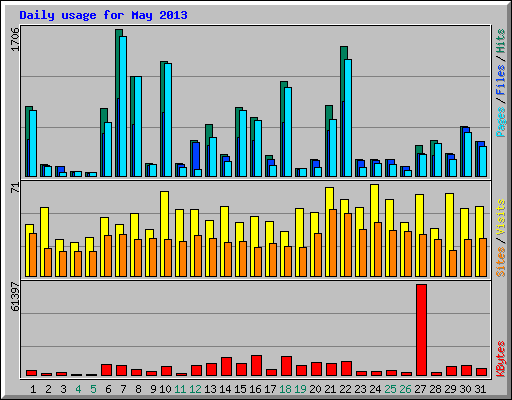 Daily usage for May 2013