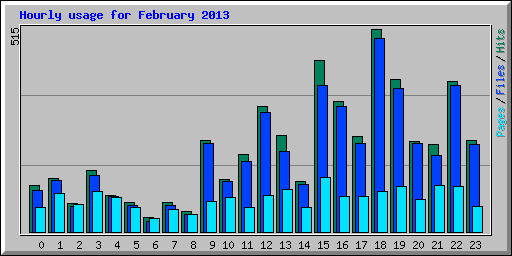 Hourly usage for February 2013