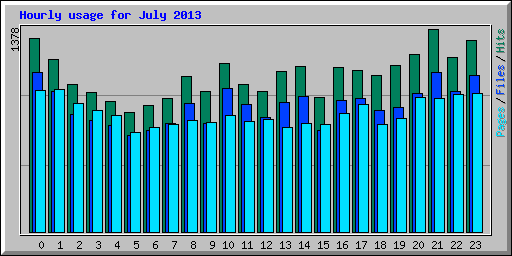 Hourly usage for July 2013