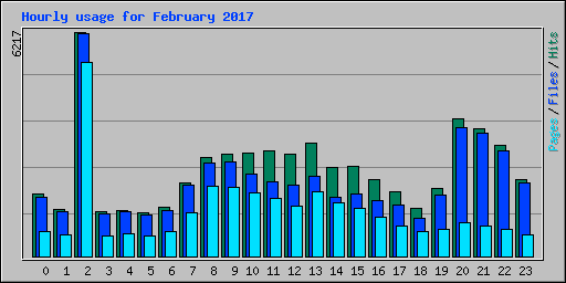 Hourly usage for February 2017