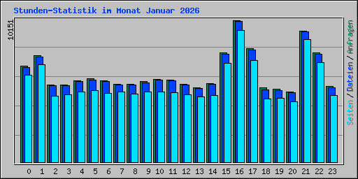 Stunden-Statistik im Monat Januar 2026